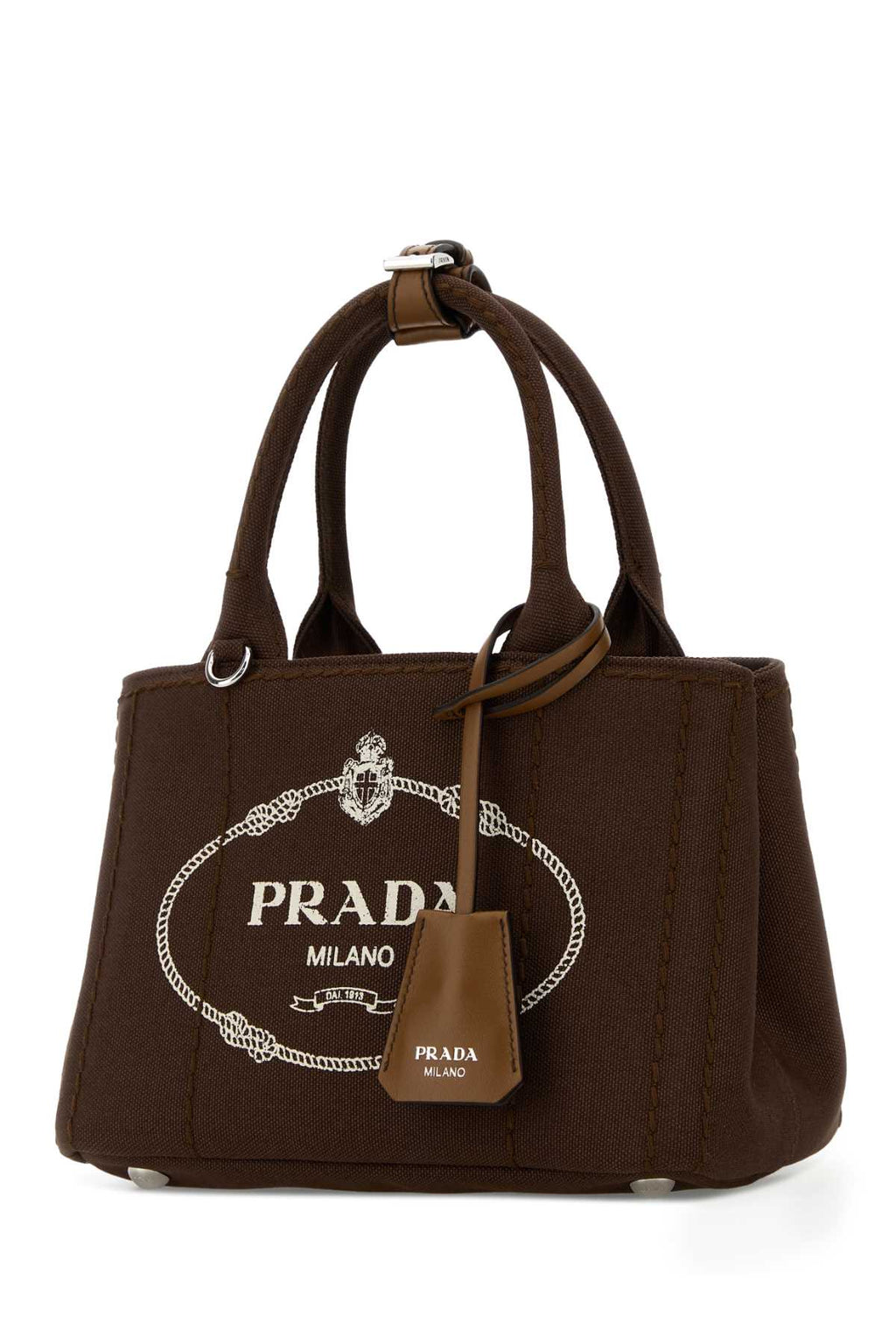 Prada Women Brown Canvas Mini Prada Jardiniã¨Re Handbag