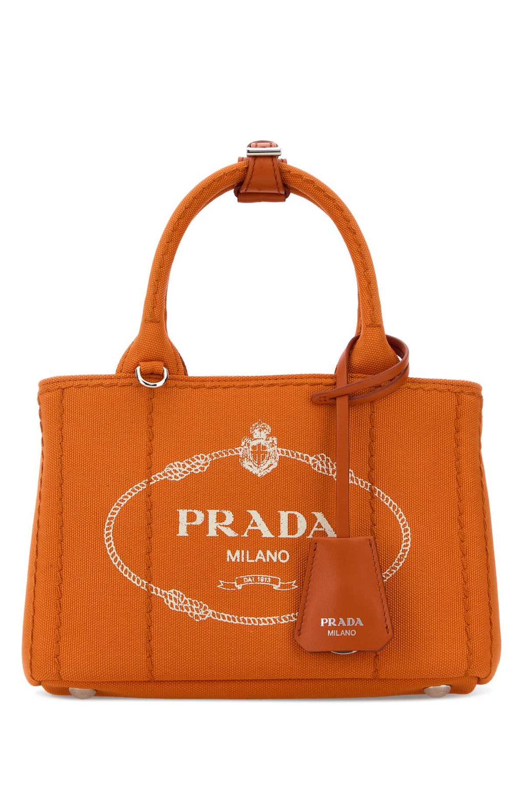 Prada Women Orange Canvas Mini Prada Jardiniã¨Re Handbag