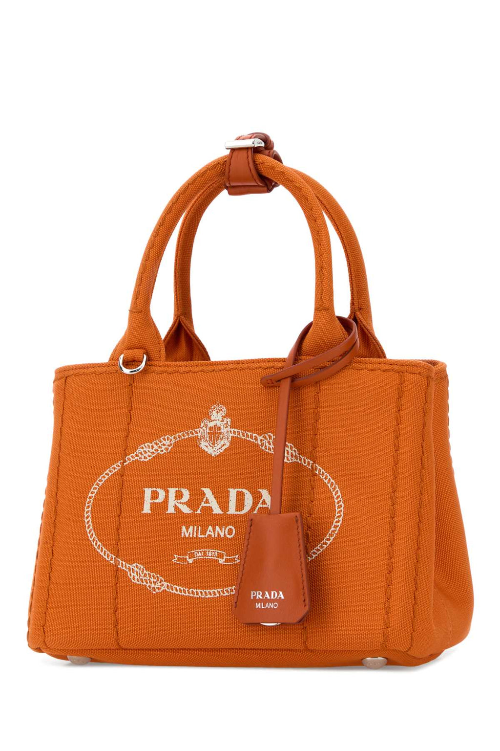 Prada Women Orange Canvas Mini Prada Jardiniã¨Re Handbag