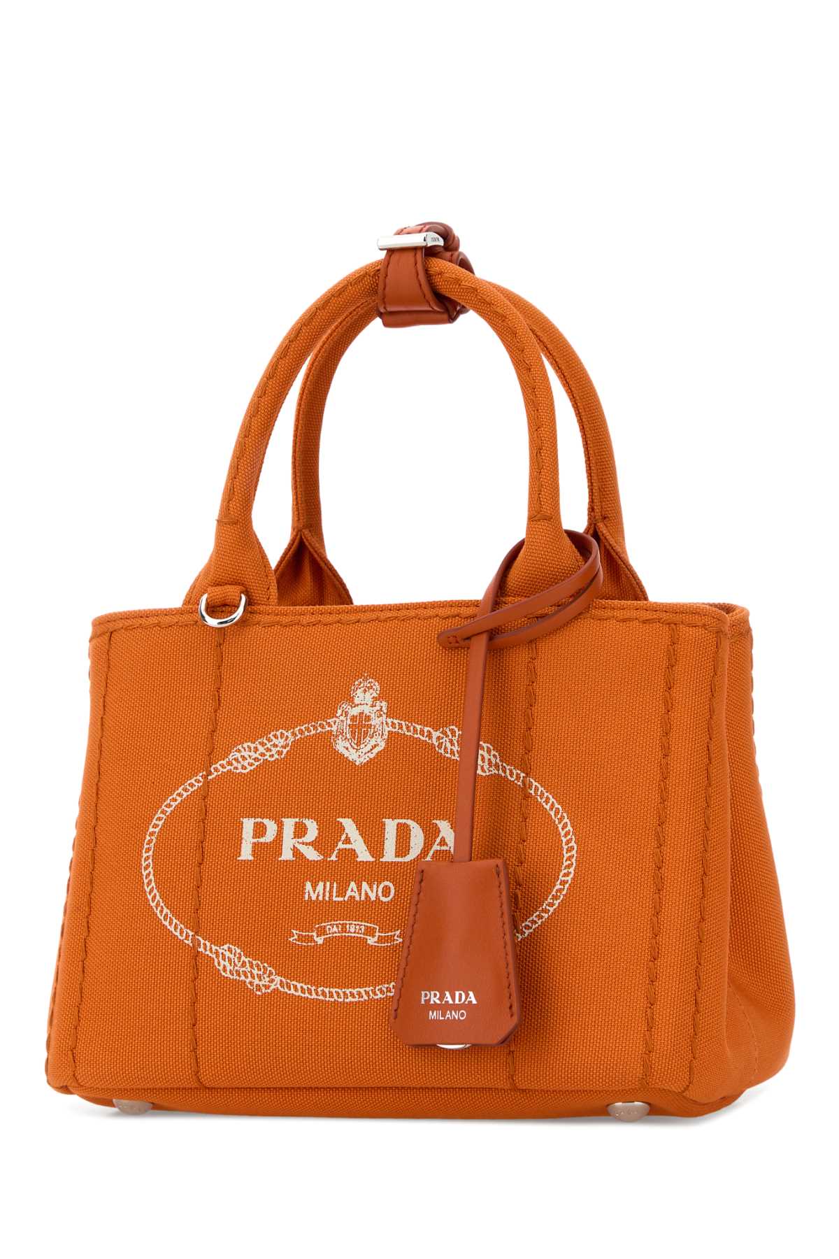Prada Women Orange Canvas Mini Prada Jardiniã¨Re Handbag