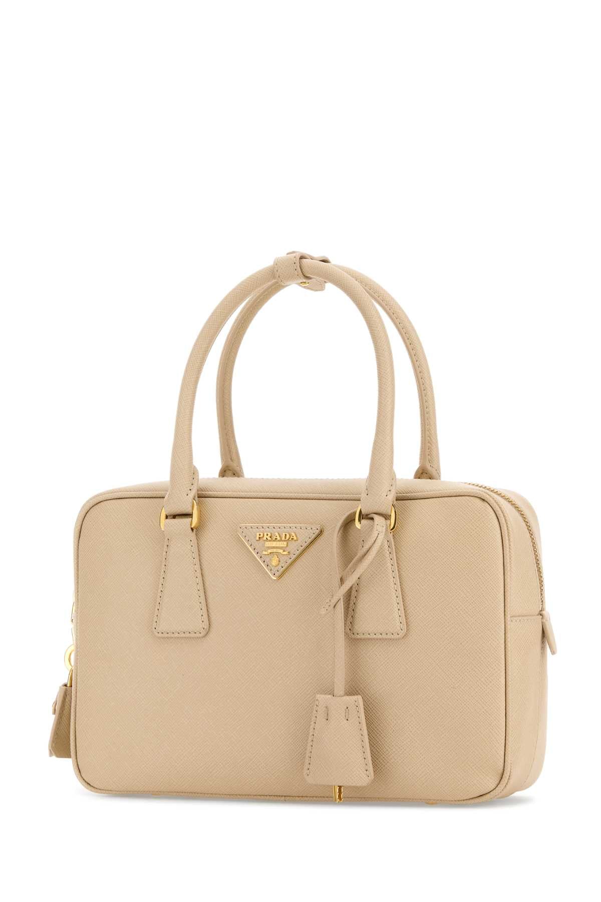 Prada Women Sand Leather Handbag