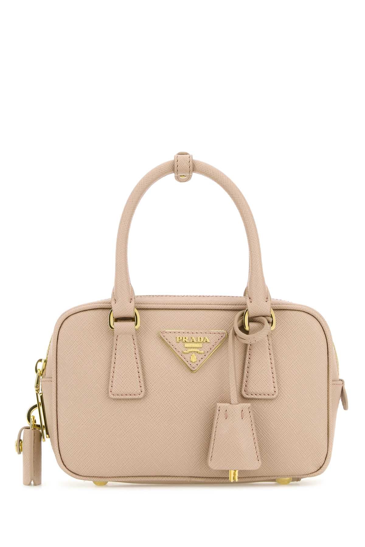 Prada Women Sand Leather Handbag