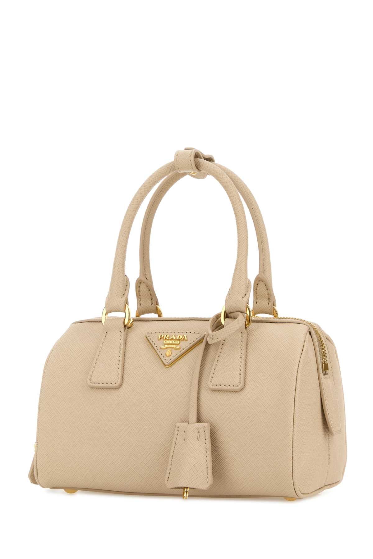 Prada Women Sand Leather Handbag