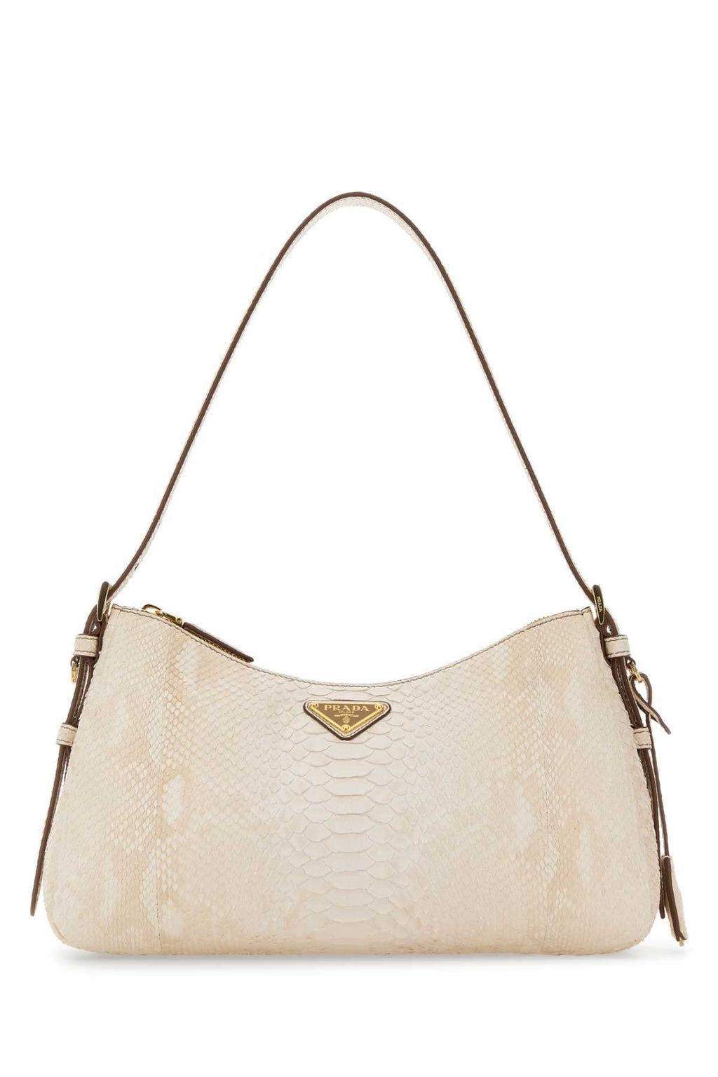 Prada Women Ivory Leather Aimee Shoulder Bag