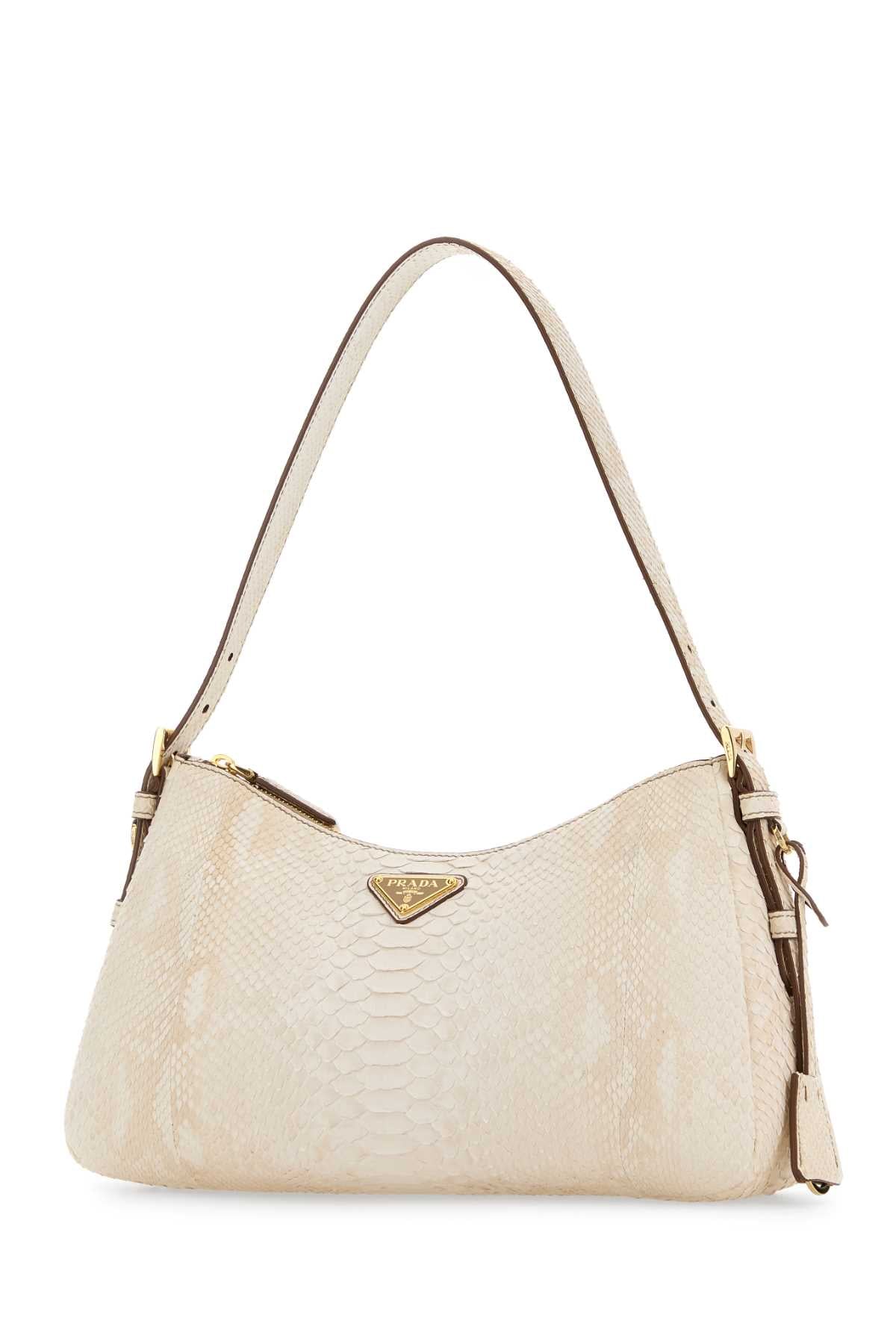 Prada Women Ivory Leather Aimee Shoulder Bag