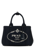 Prada Women Dark Blue Canvas Small Prada Jardiniã¨Re Handbag