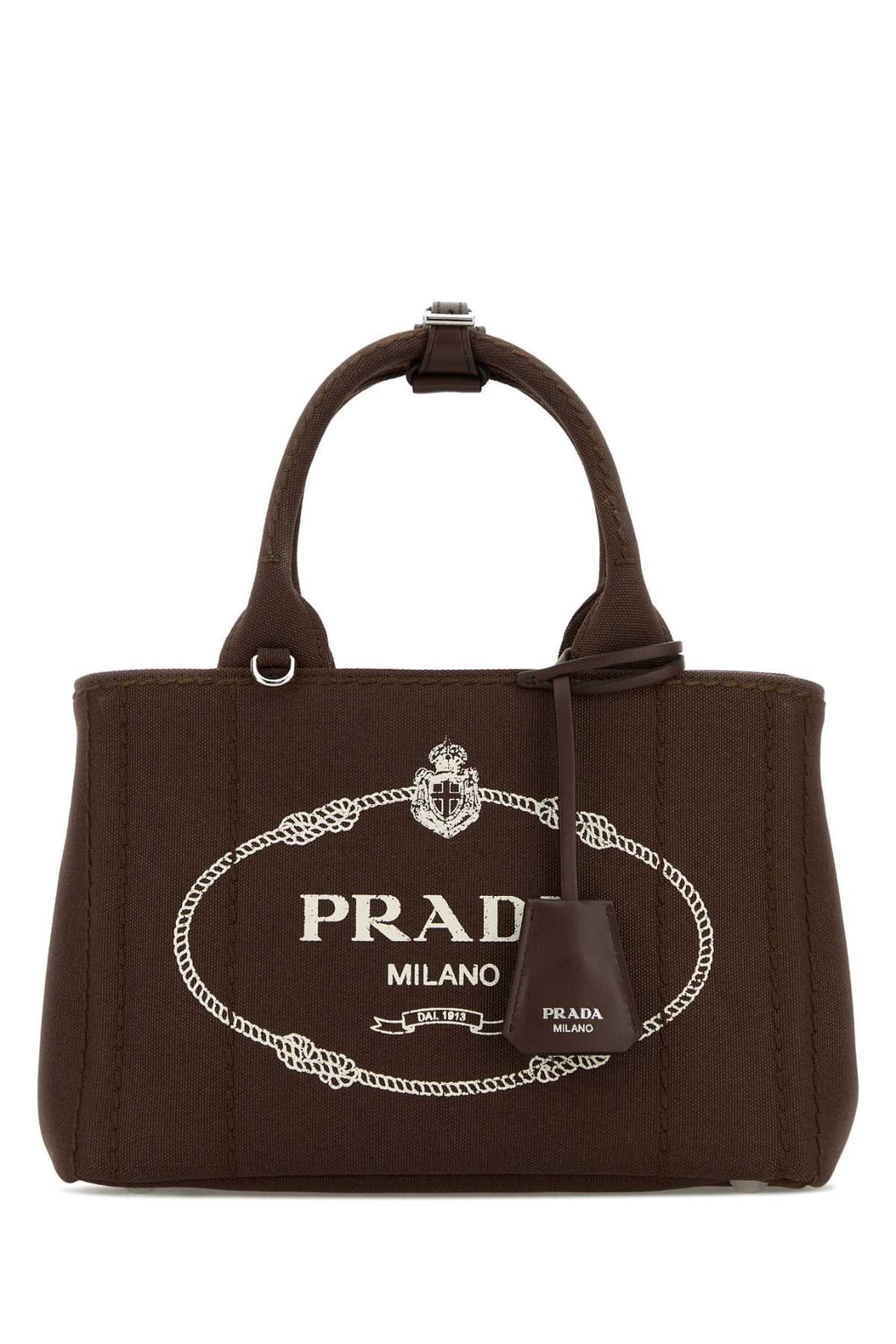 Prada Women Brown Canvas Small Prada Jardiniã¨Re Handbag