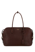 Prada Women Chocolate Leather Large Shopping Bag