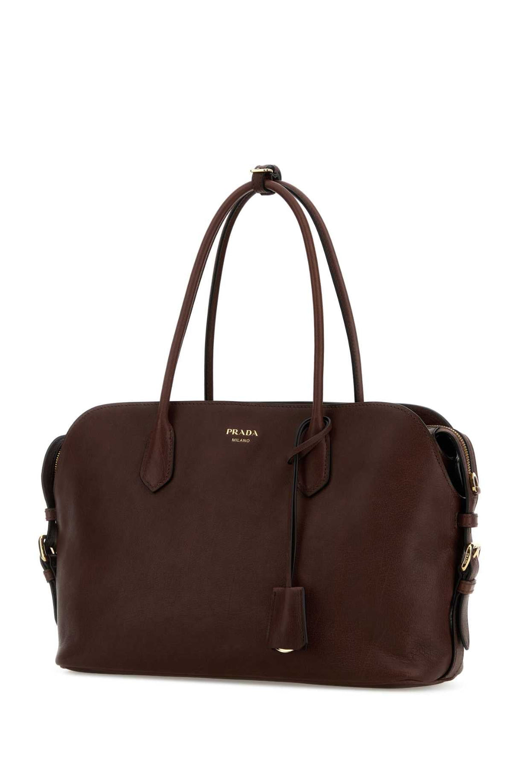 Prada Women Chocolate Leather Large Shopping Bag