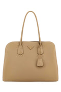 Prada Women Beige Leather Shopping Bag