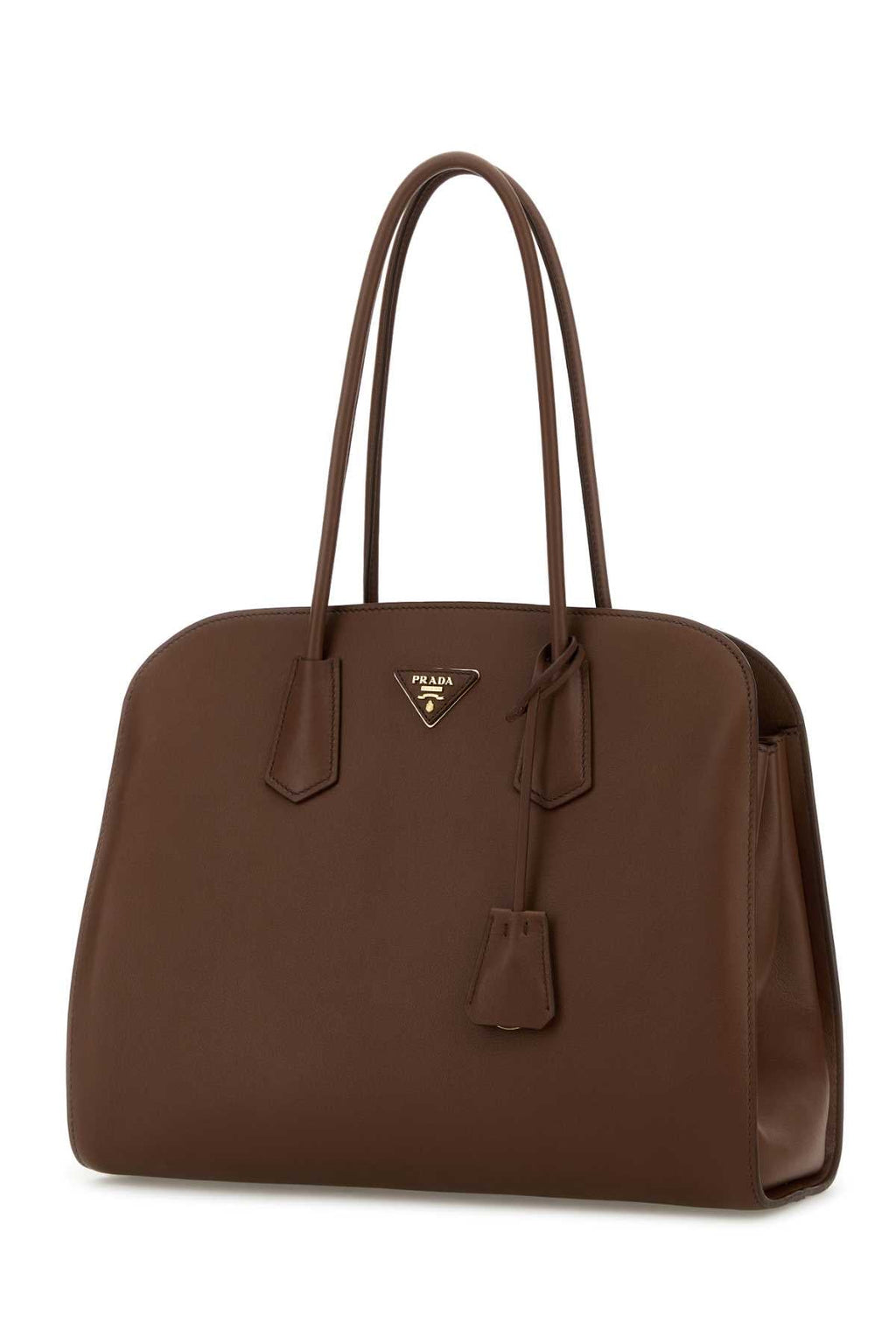 Prada Women Chocolate Leather Shopping Bag