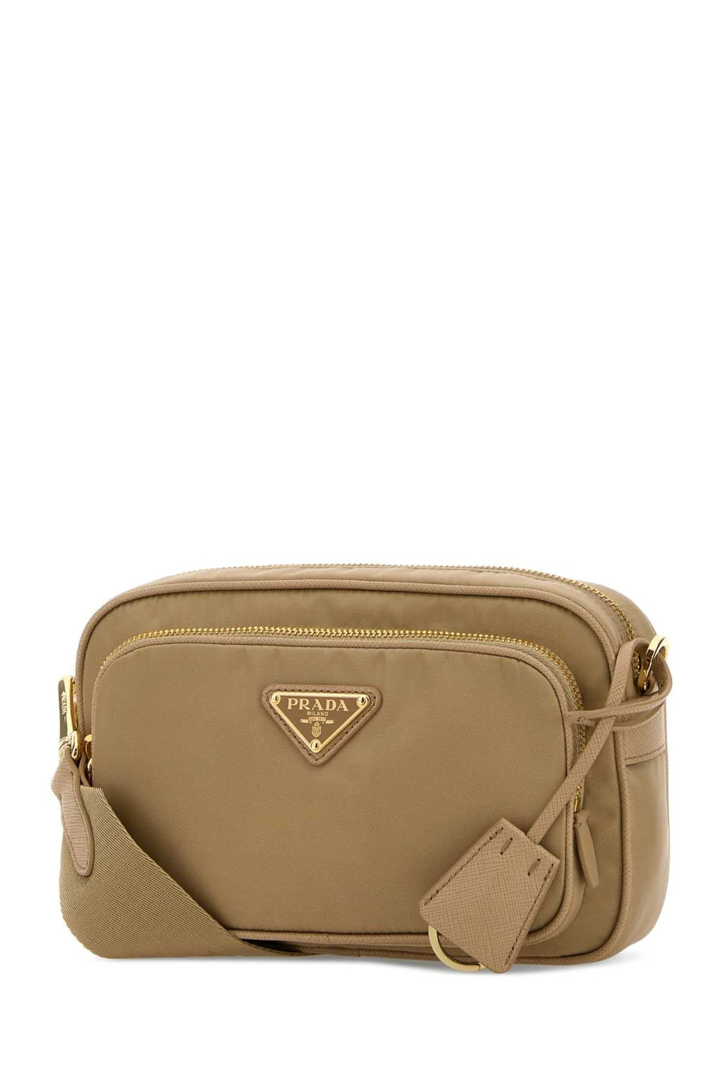 Prada Women Beige Re-Nylon Crossbody Bag