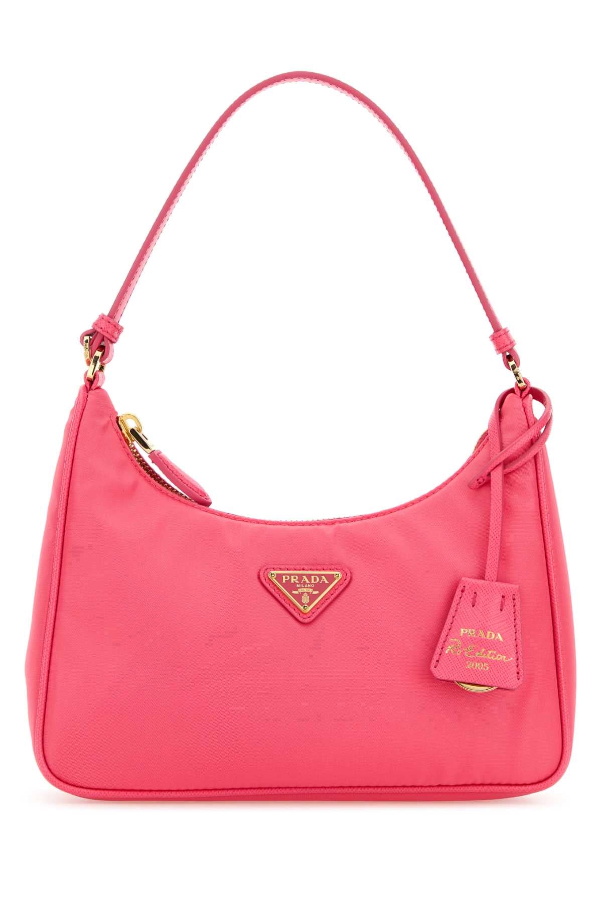Prada Women Fluo Pink Re-Nylon Prada Re-Edition 2005 Shoulder Bag