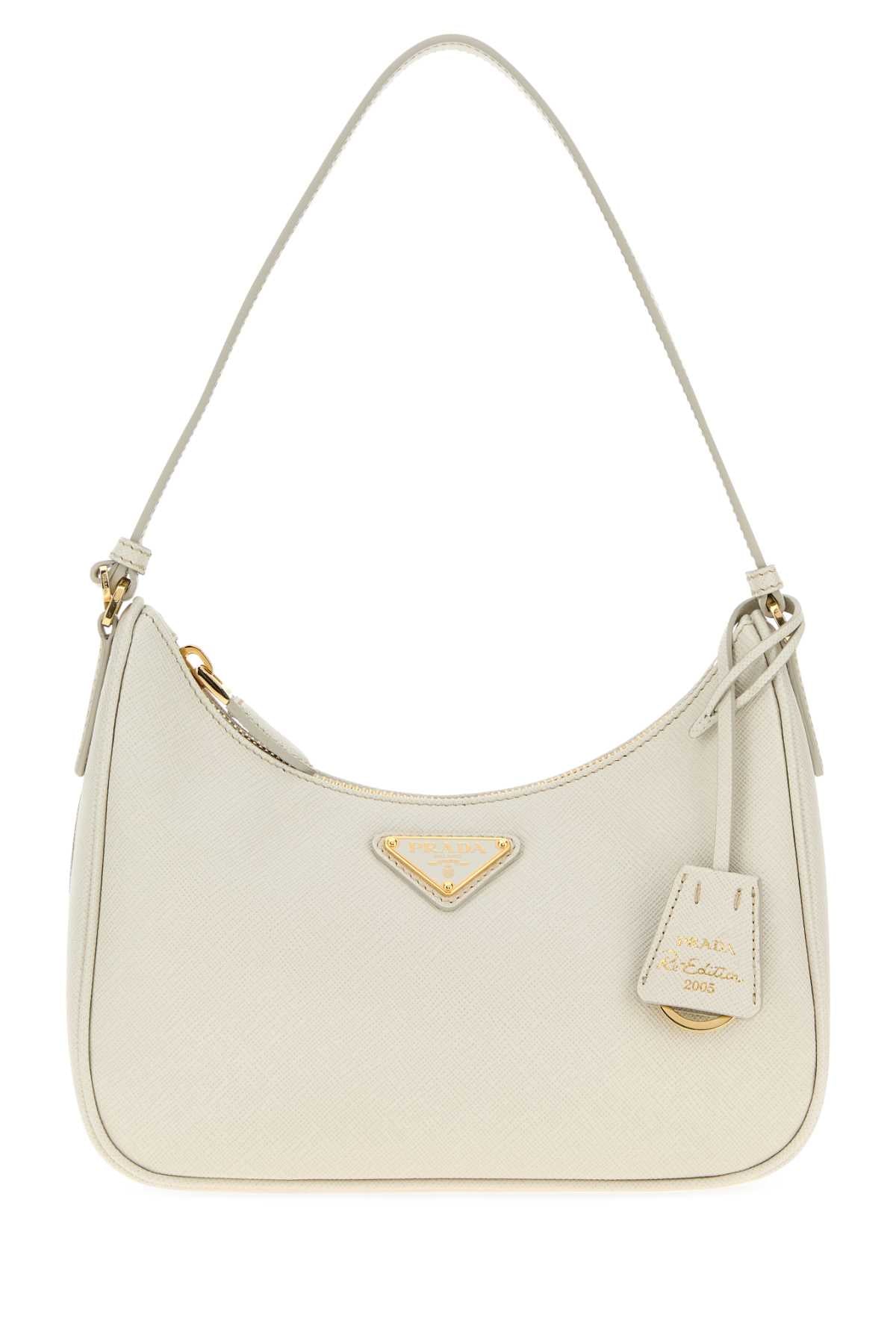 Prada Women Chalk Leather Prada Re-Edition 2005 Shoulder Bag
