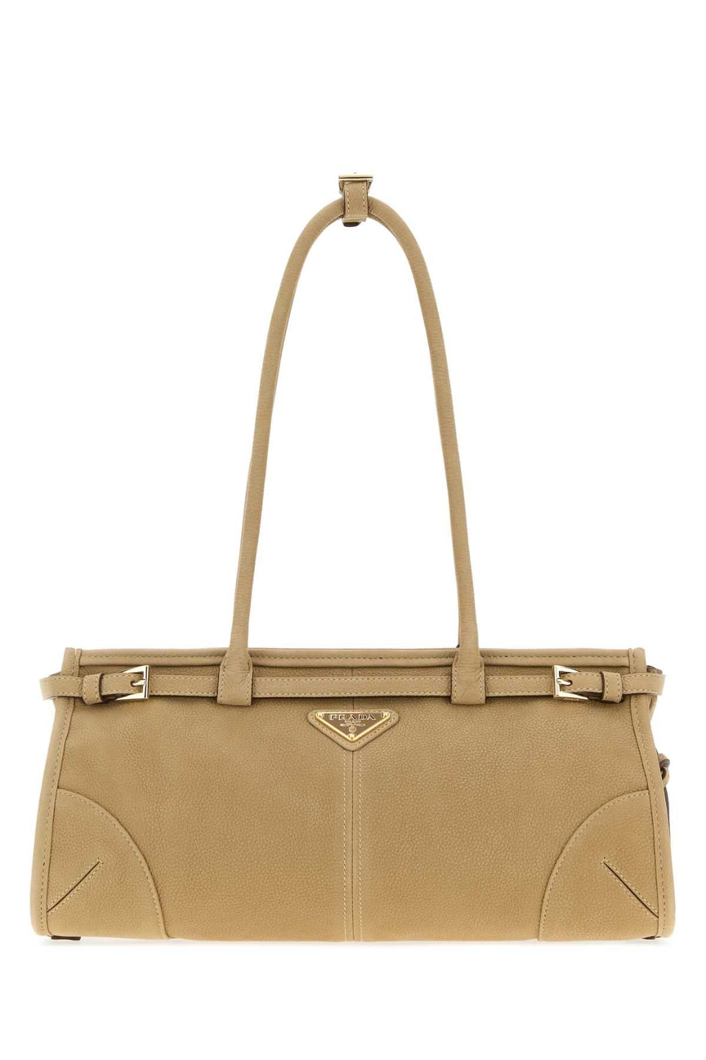 Prada Women Beige Nabuk Prada Bonnie Shoulder Bag
