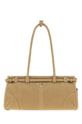 Prada Women Beige Nabuk Prada Bonnie Shoulder Bag