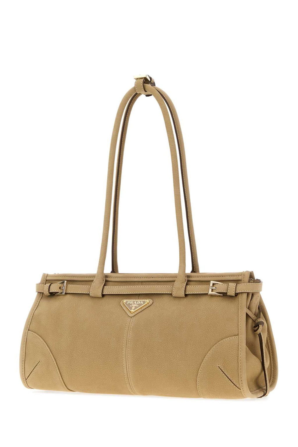Prada Women Beige Nabuk Prada Bonnie Shoulder Bag