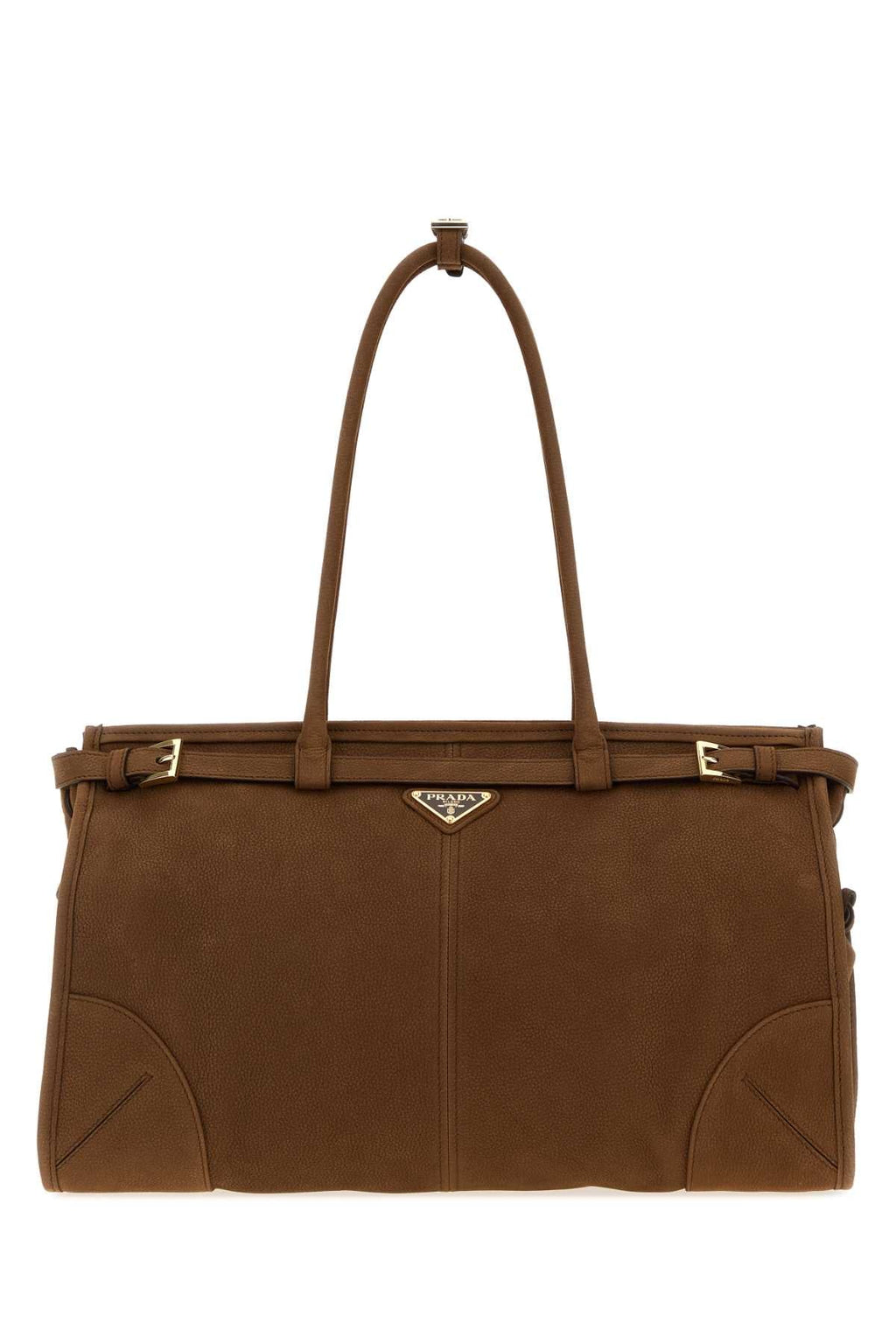 Prada Women Brown Nabuk Large Prada Bonnie Shopping Bag