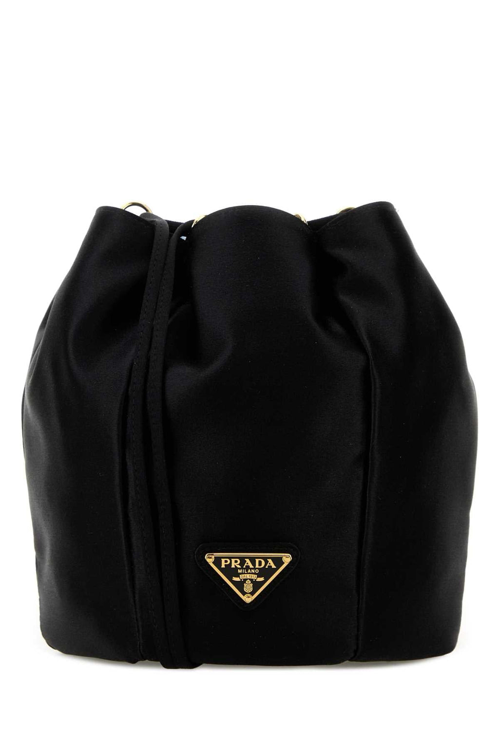 Prada Women Black Satin Bucket Bag