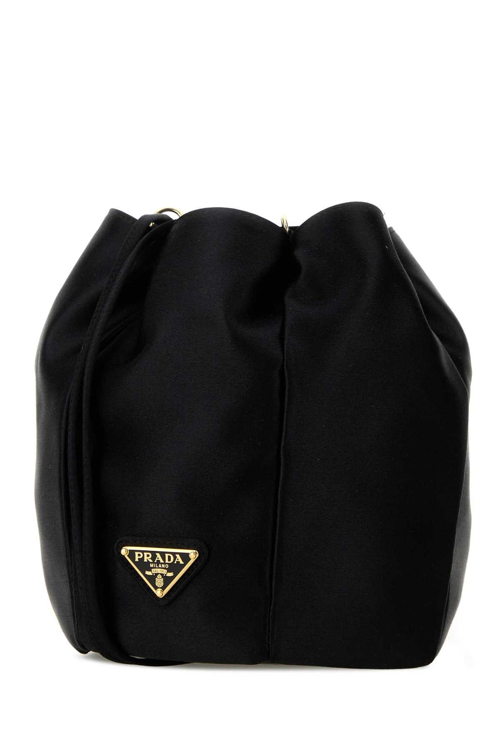Prada Women Black Satin Bucket Bag
