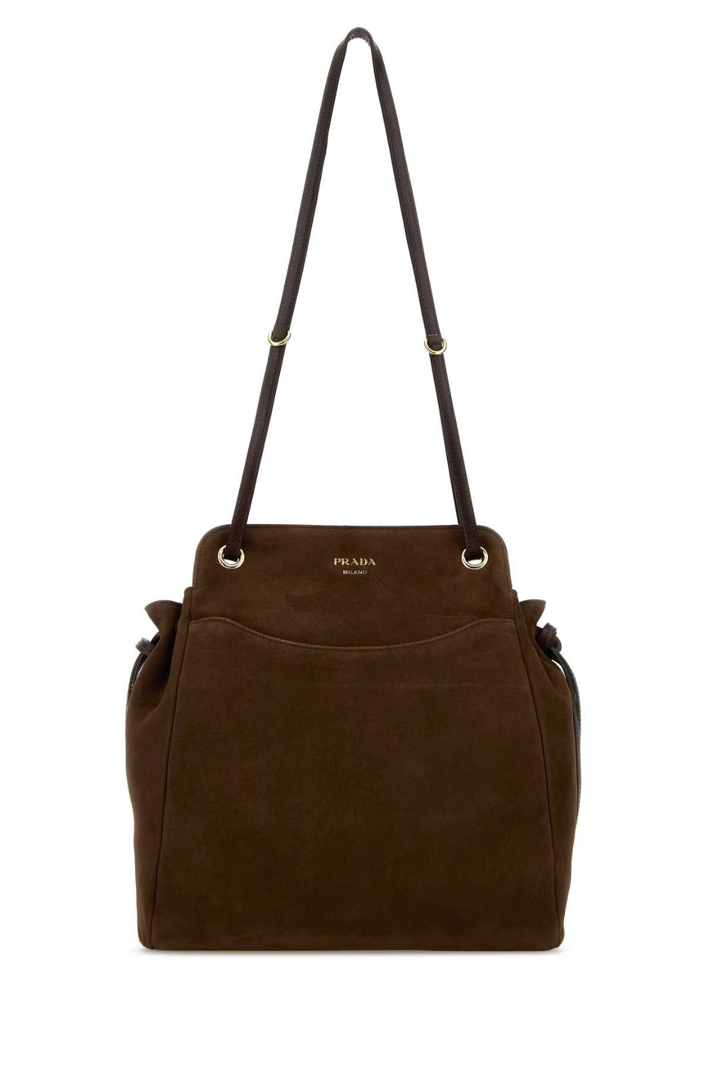 Prada Women Brow Suede Medium Prada Carry Bucket Bag