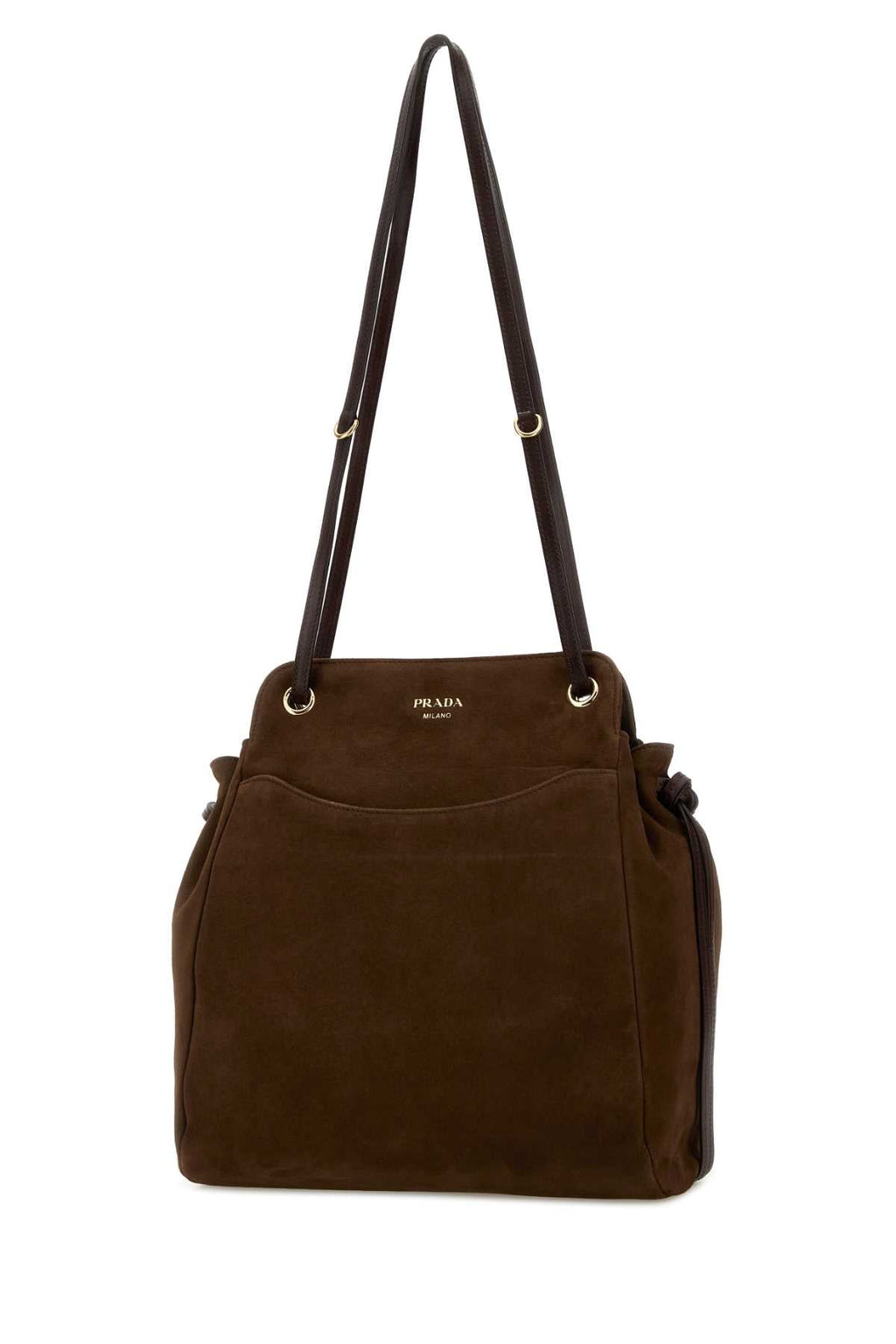 Prada Women Brow Suede Medium Prada Carry Bucket Bag