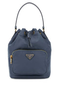 Prada Women Cerulean Blue Re-Nylon Duet Bucket Bag
