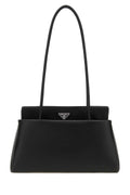 Prada Women Black Leather Medium Prada Passage Shoulder Bag