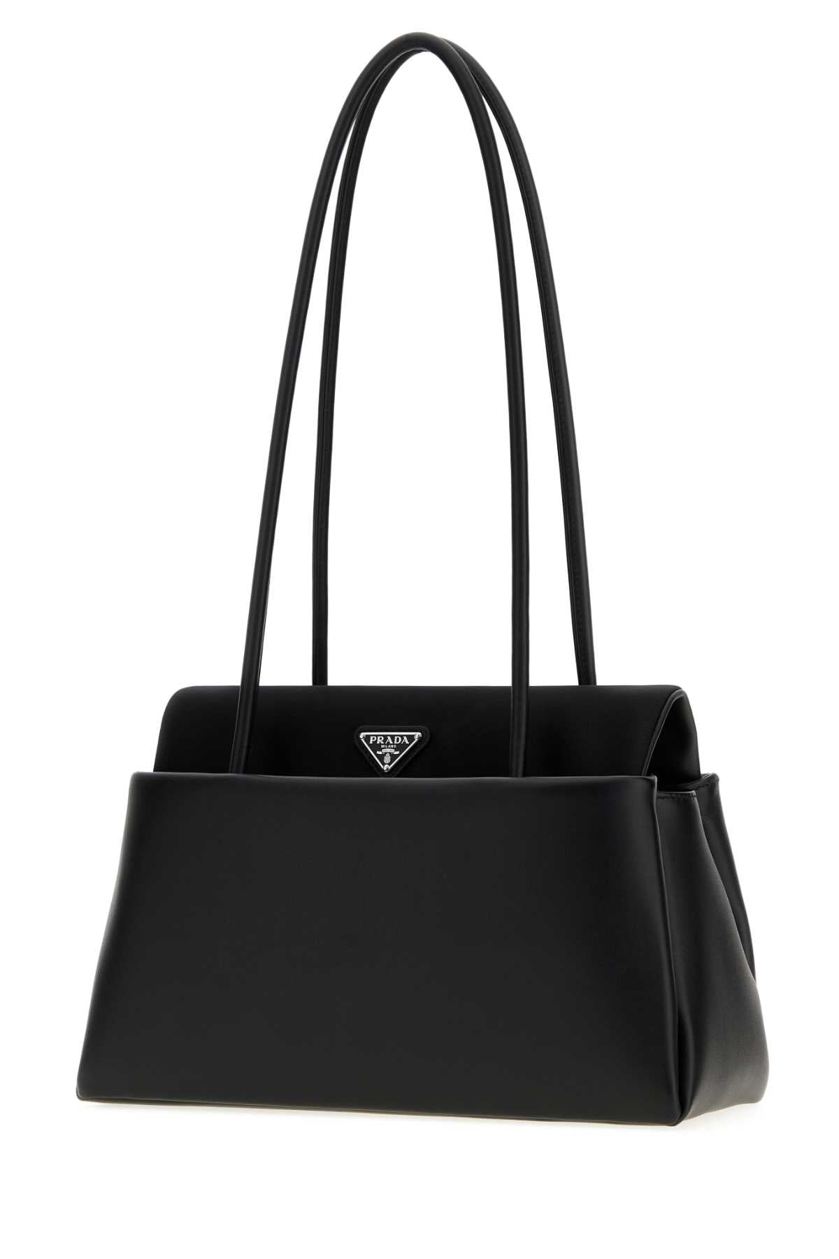 Prada Women Black Leather Medium Prada Passage Shoulder Bag
