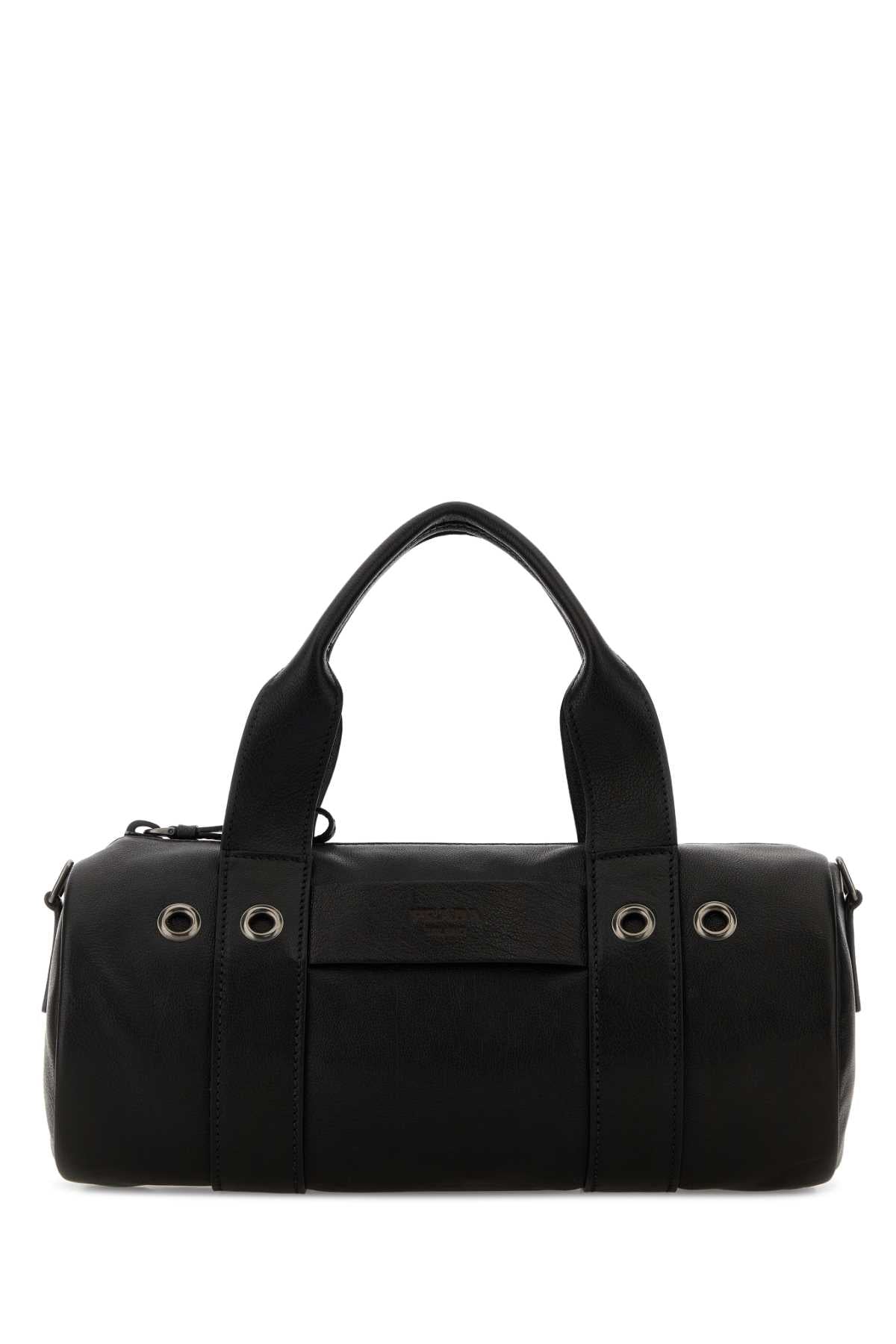 Prada Women Black Leather Prada Route Handbag