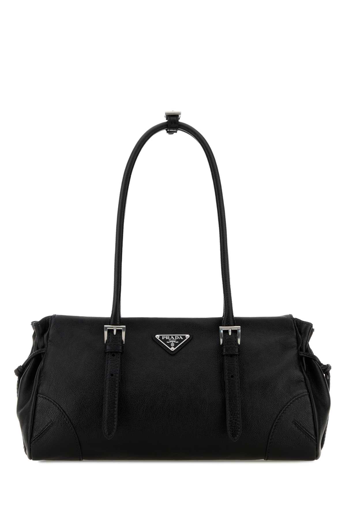 Prada Women Black Leather Medium Prada Bonnie Shoulder Bag