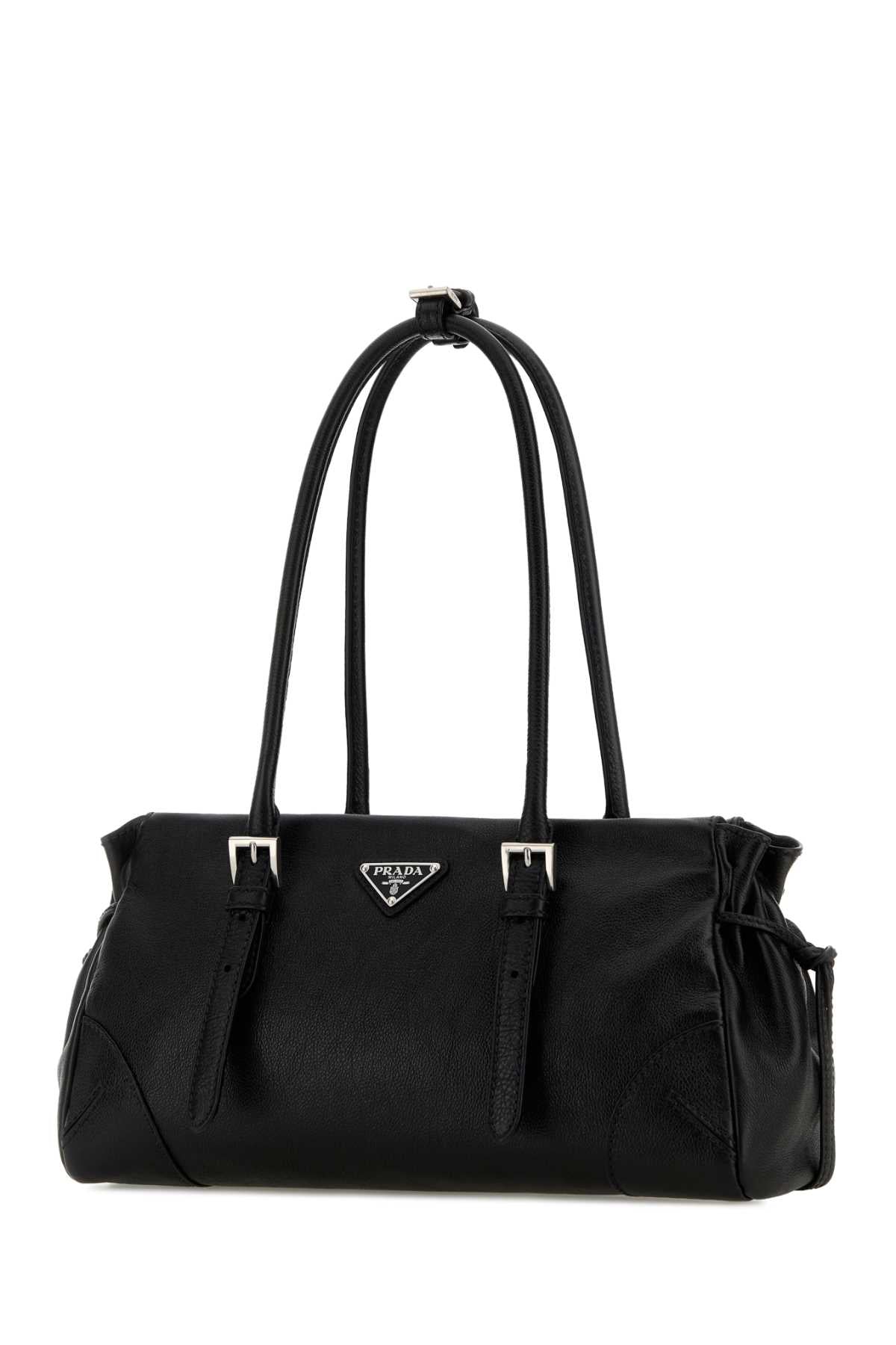 Prada Women Black Leather Medium Prada Bonnie Shoulder Bag