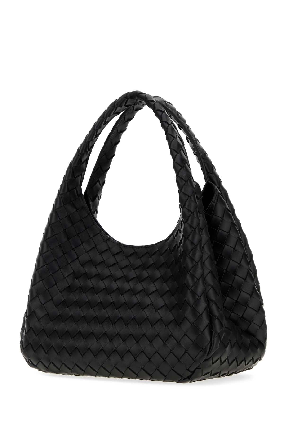 Bottega Veneta Women Black Leather Campana Shoulder Bag
