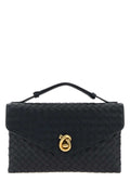 Bottega Veneta Women Midnight Blue Leather Knot Lock Handbag