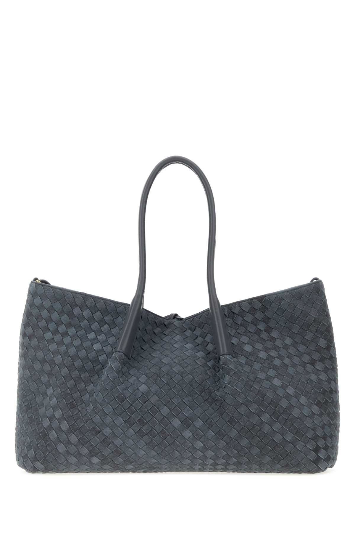 Bottega Veneta Women Air Force Blue Suede Large Pinacoteca Shopping Bag