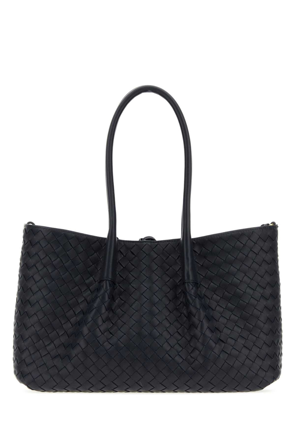 Bottega Veneta Women Midnight Blue Leather Pinacoteca Reversible Shopping Bag