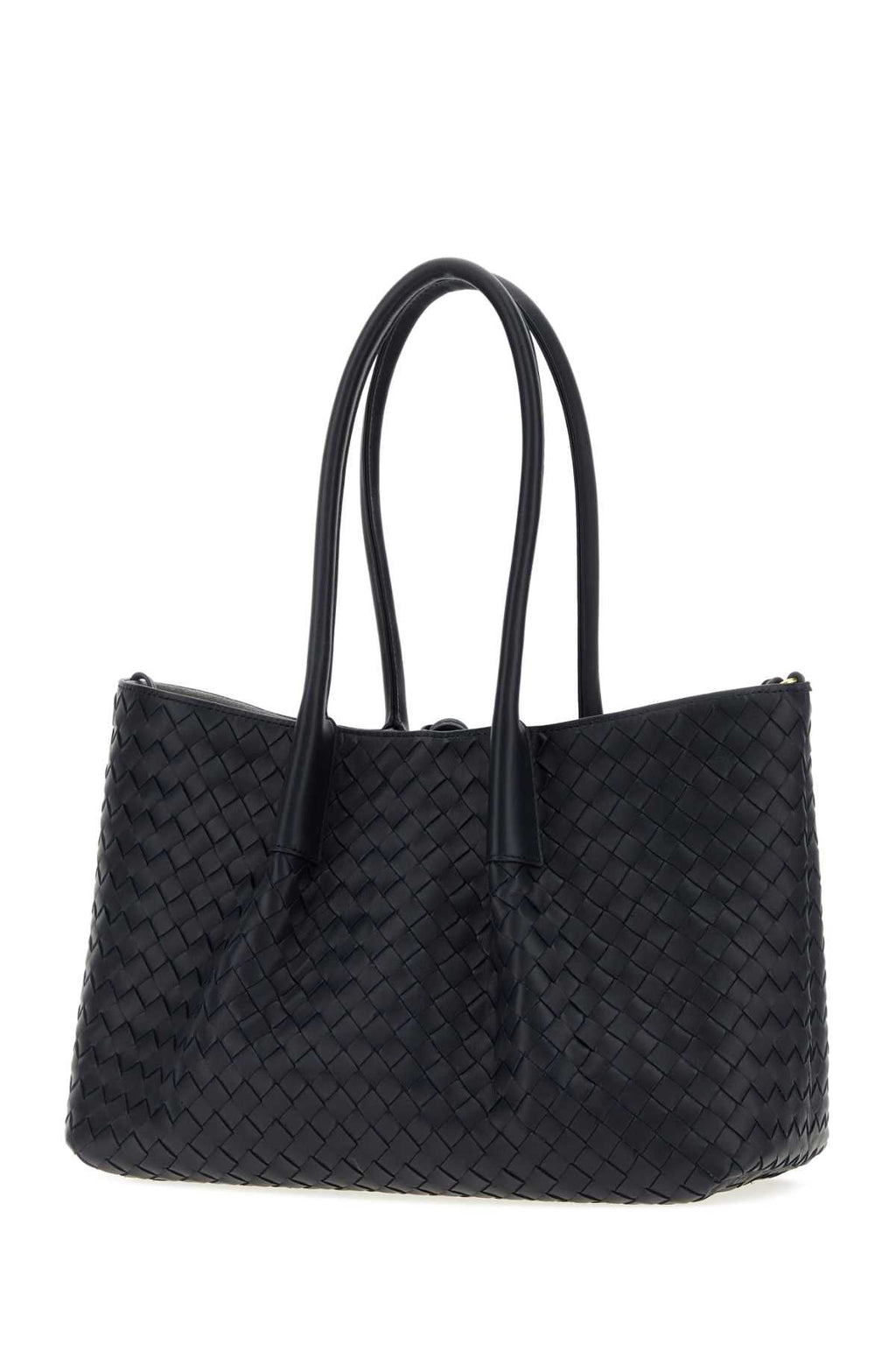 Bottega Veneta Women Midnight Blue Leather Pinacoteca Reversible Shopping Bag