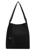 Bottega Veneta Men Black Leather Corriere Shopping Bag
