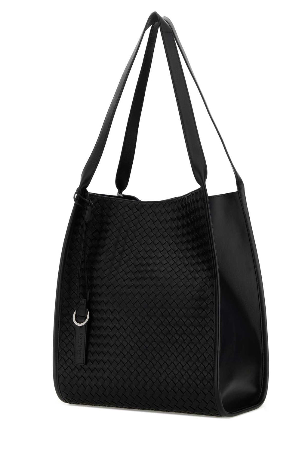 Bottega Veneta Men Black Leather Corriere Shopping Bag