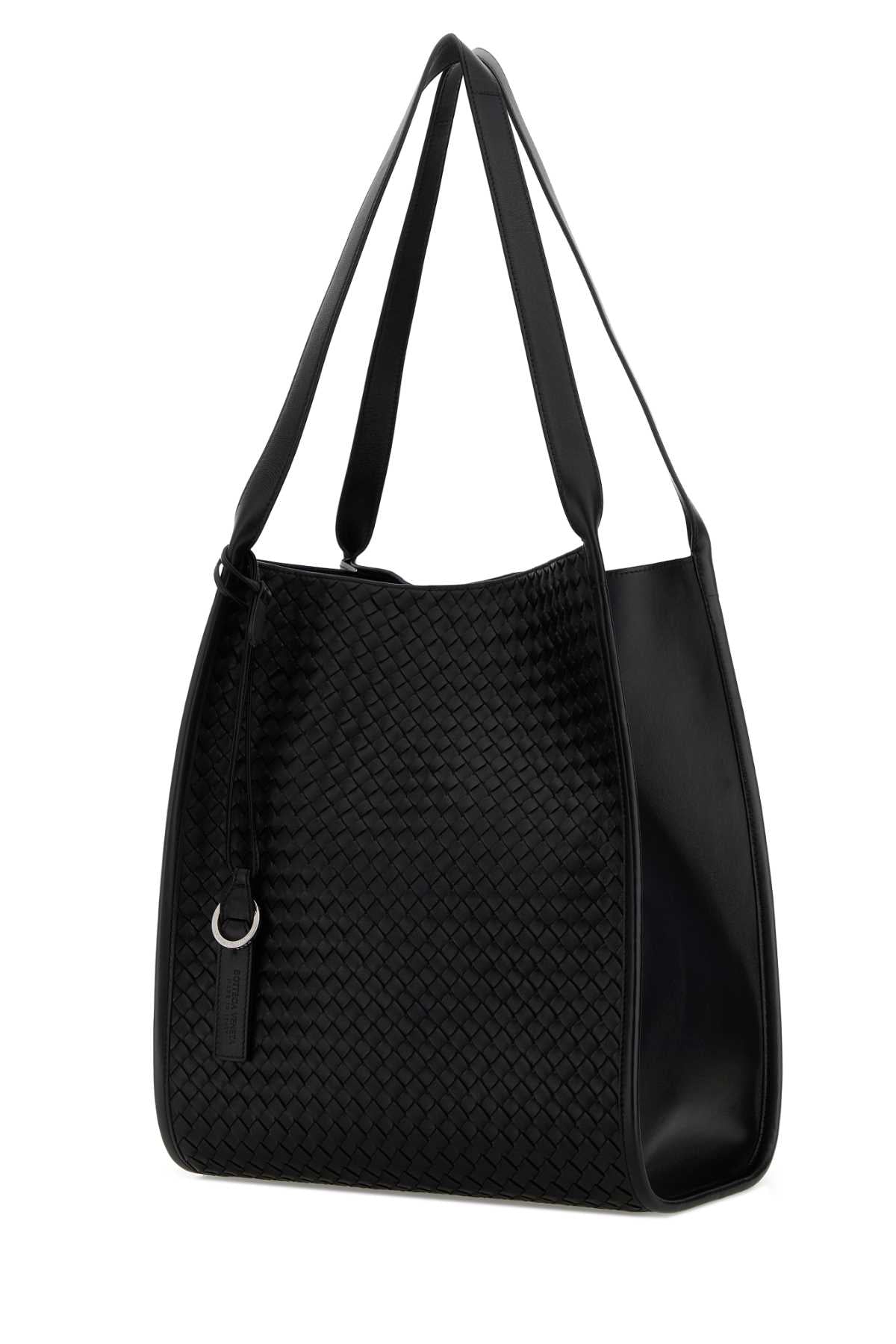 Bottega Veneta Men Black Leather Corriere Shopping Bag