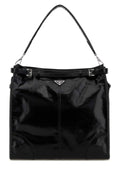 Prada Men Black Leather Prada Bonnie Shopping Bag