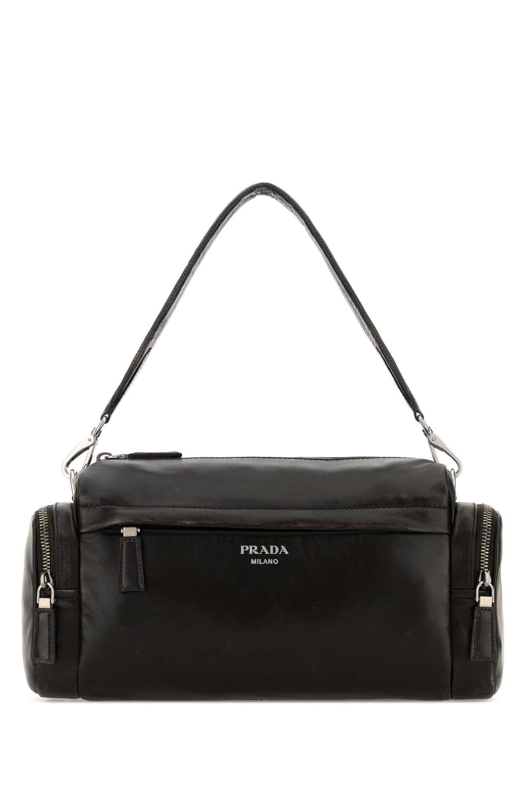 Prada Men Dark Brown Nappa Leather Crossbody Bag