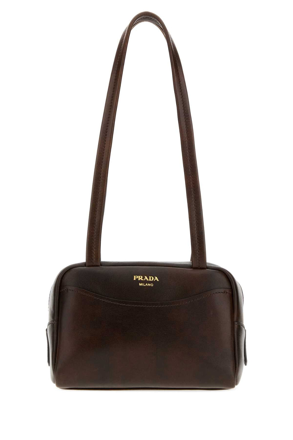 Prada Women Dark Brown Leather Mini  Prada Carry Shoulder Bag