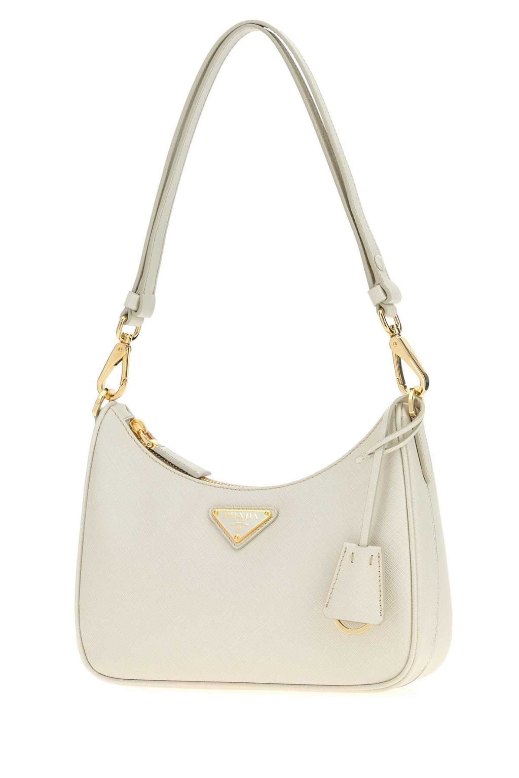 Prada Women Ivory Leather Mini Prada Re-Edition Shoulder Bag