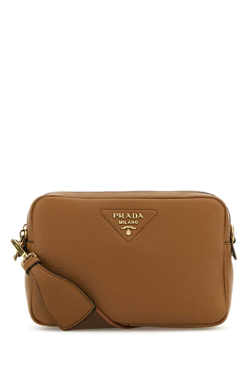 Prada Women Caramel Leather Crossbody Bag
