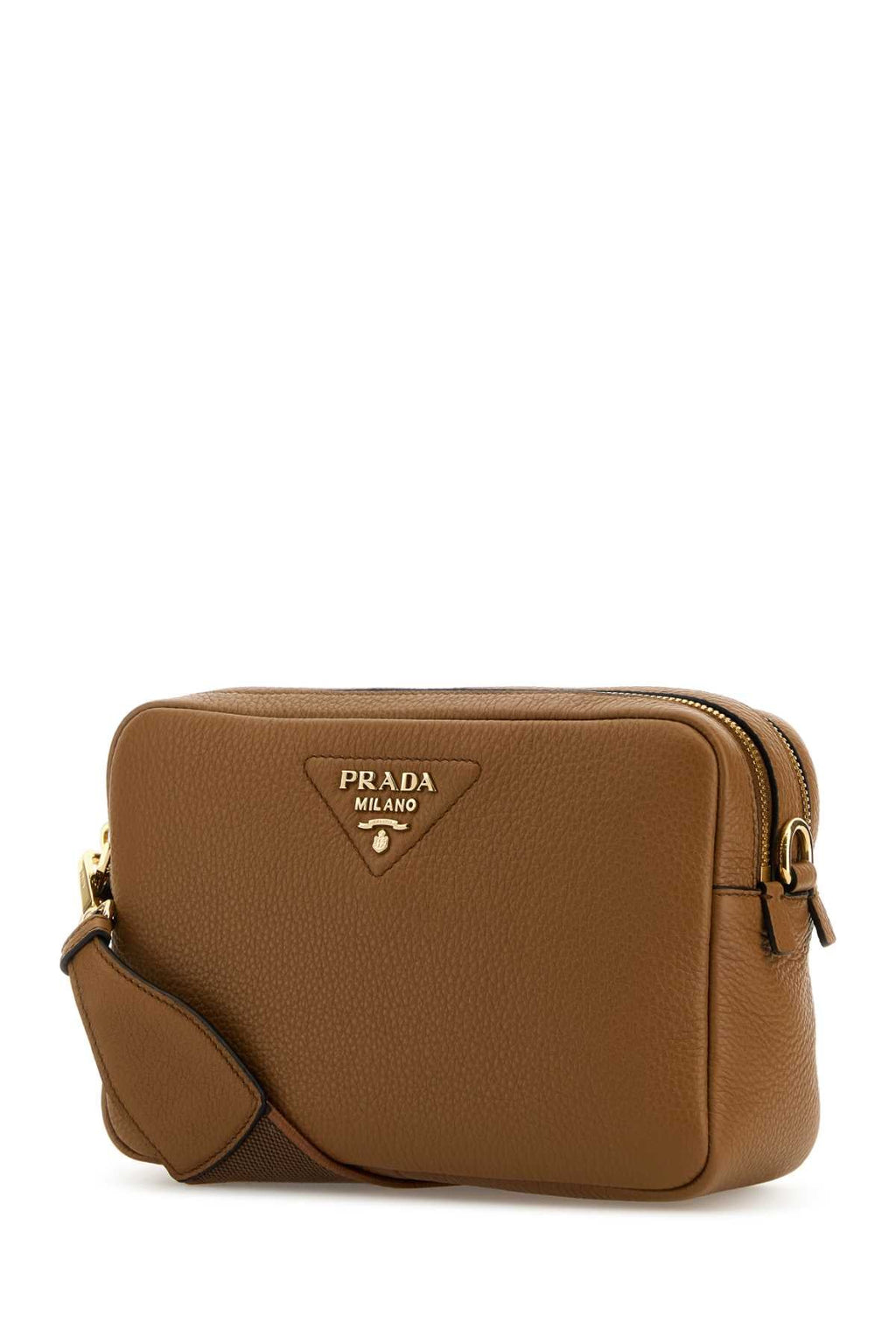 Prada Women Caramel Leather Crossbody Bag