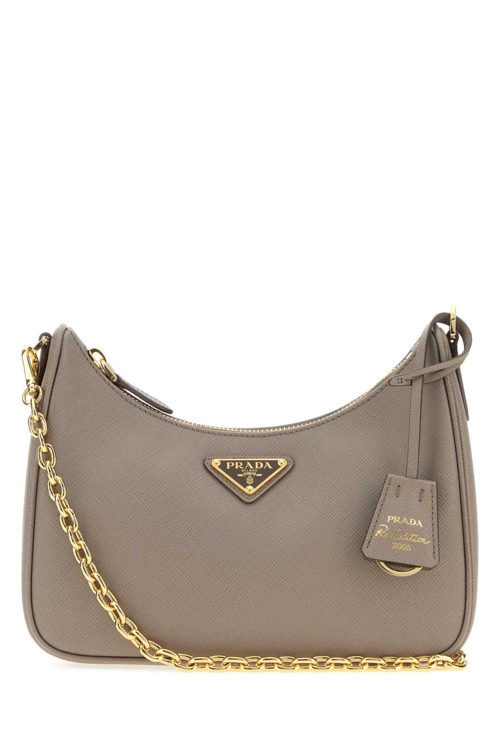 Prada Women Dark Grey Leather Re-Edition 2005 Shoulder Bag