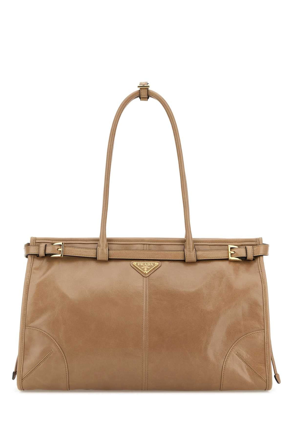 Prada Women Beige Large Prada Bonnie Shoulder Bag