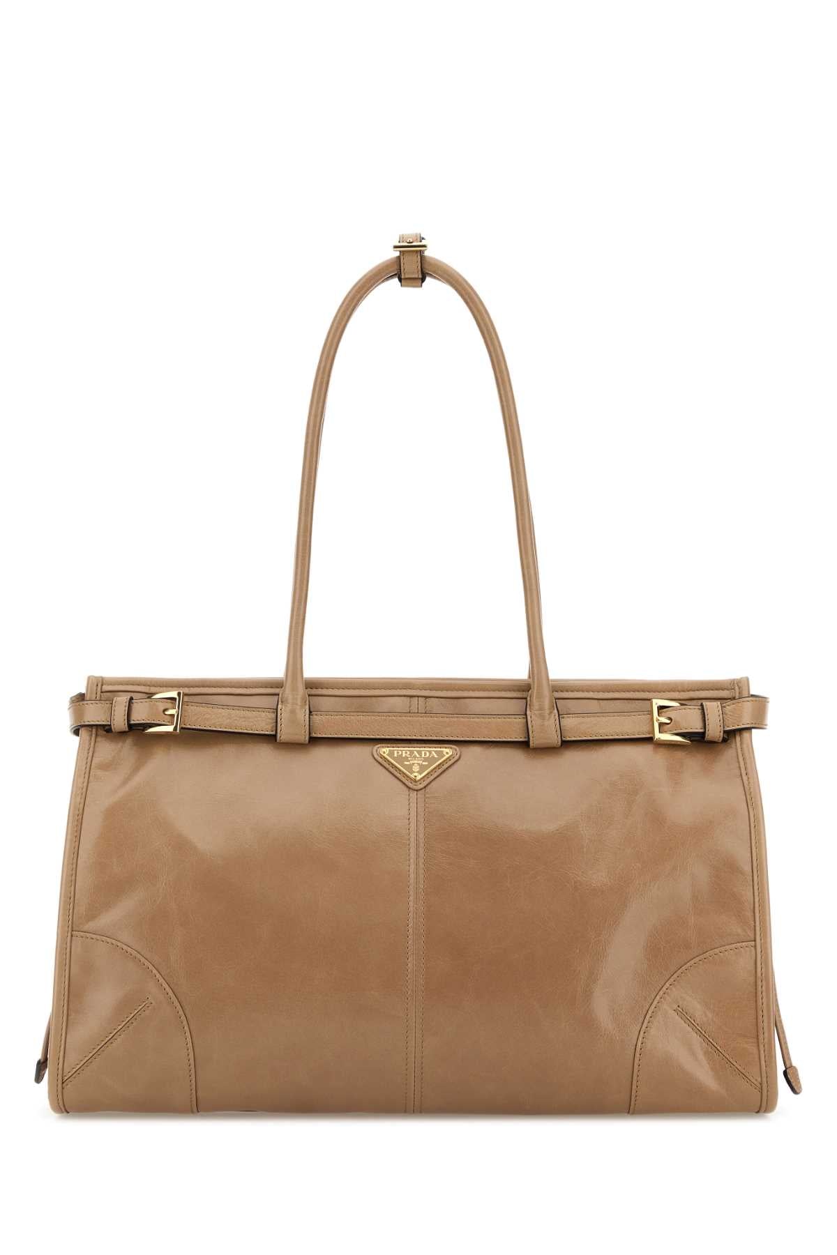 Prada Women Beige Large Prada Bonnie Shoulder Bag
