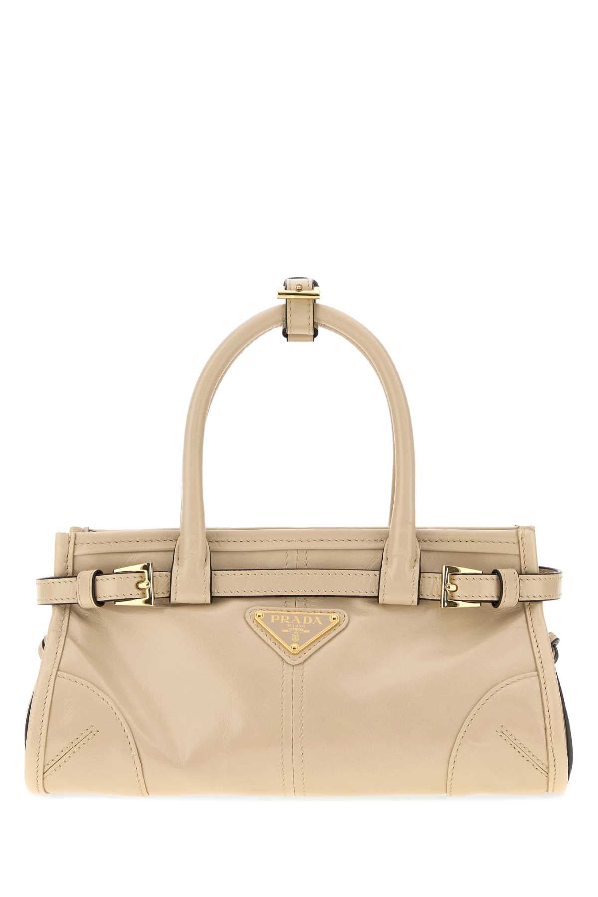 Prada Women Sand Leather Mini Prada Bonnie Handbag